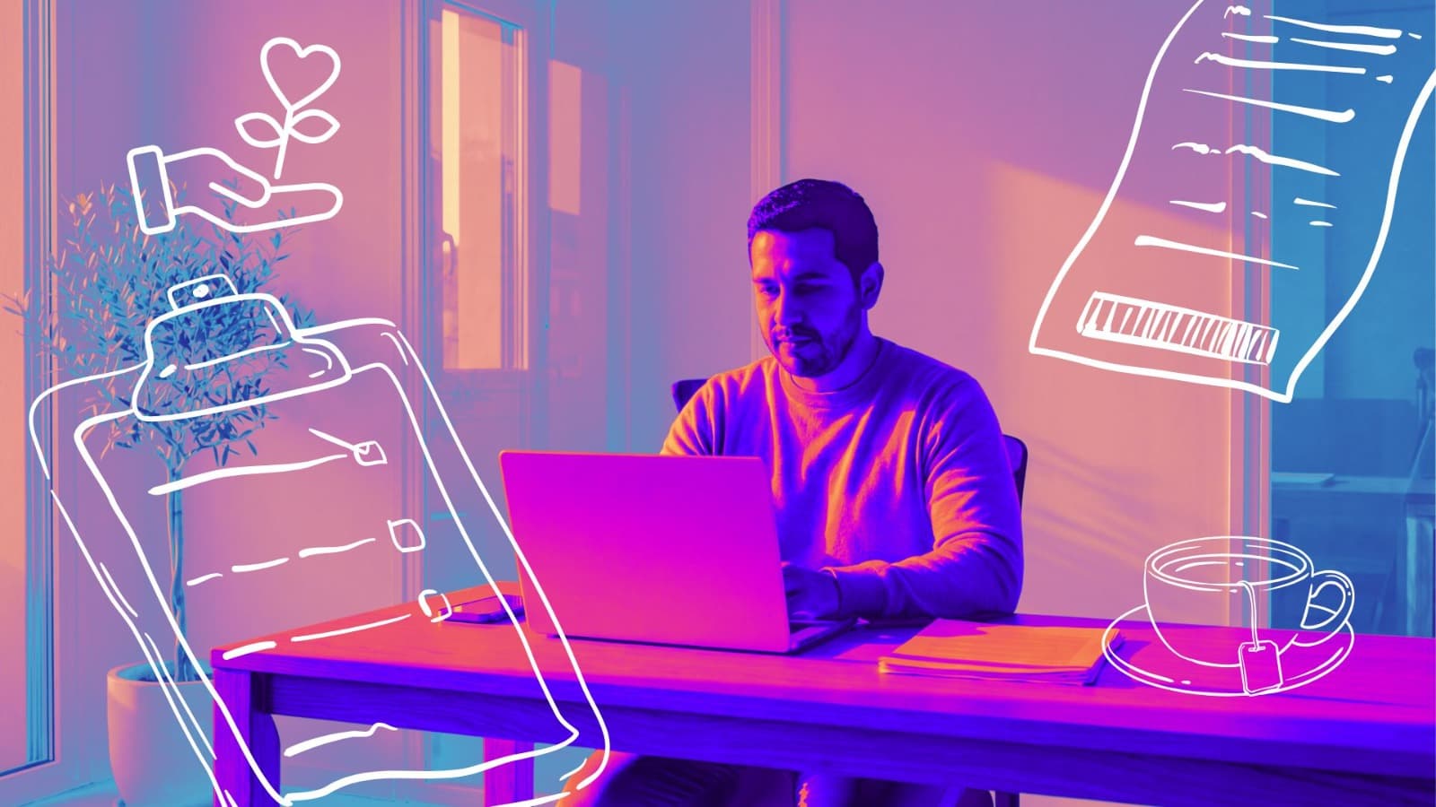Career transition planning at a laptop